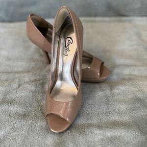 Candie's Blush Patent Peep-Toe High Heels